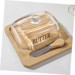 Масленка nh_11vb, стекло/бамбук, бежевая/прозрачная, 8.5x19x19.6 см Масленка nh_11vb, стекло/бамбук, бежевая/прозрачная, 8.5x19x19.6 см