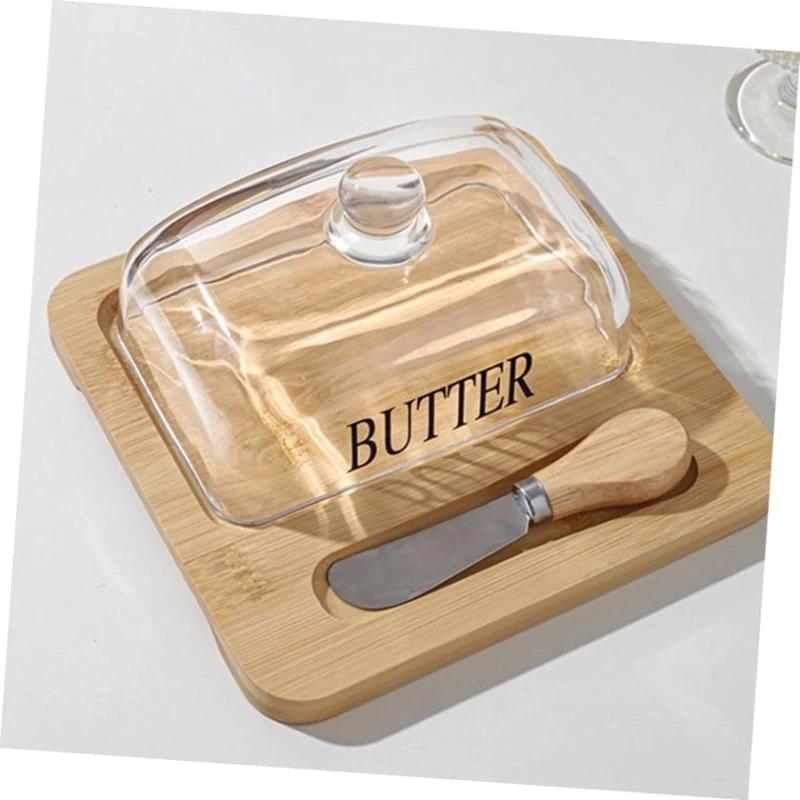 Yağ qabı nh_11vb, şüşə/bambuk, bej/şəffaf, 8.5x19x19.6 sm