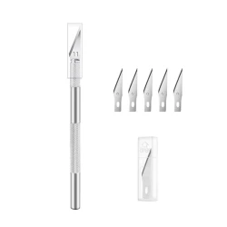 Нож-скальпель металлический wkn110, с запасными наконечниками 5 шт Нож-скальпель металлический wkn110, с запасными наконечниками 5 шт