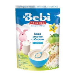 Каша молочная Bebi Premium Рисовая с яблоком, с 4 месяцев, 200 г