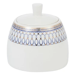 Сахарница Gipfel Orpheus 51557, фарфор, белая/синяя, 250 мл