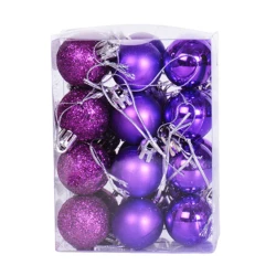 Набор елочных игрушек PR-1468, 24 шт, фиолетовый