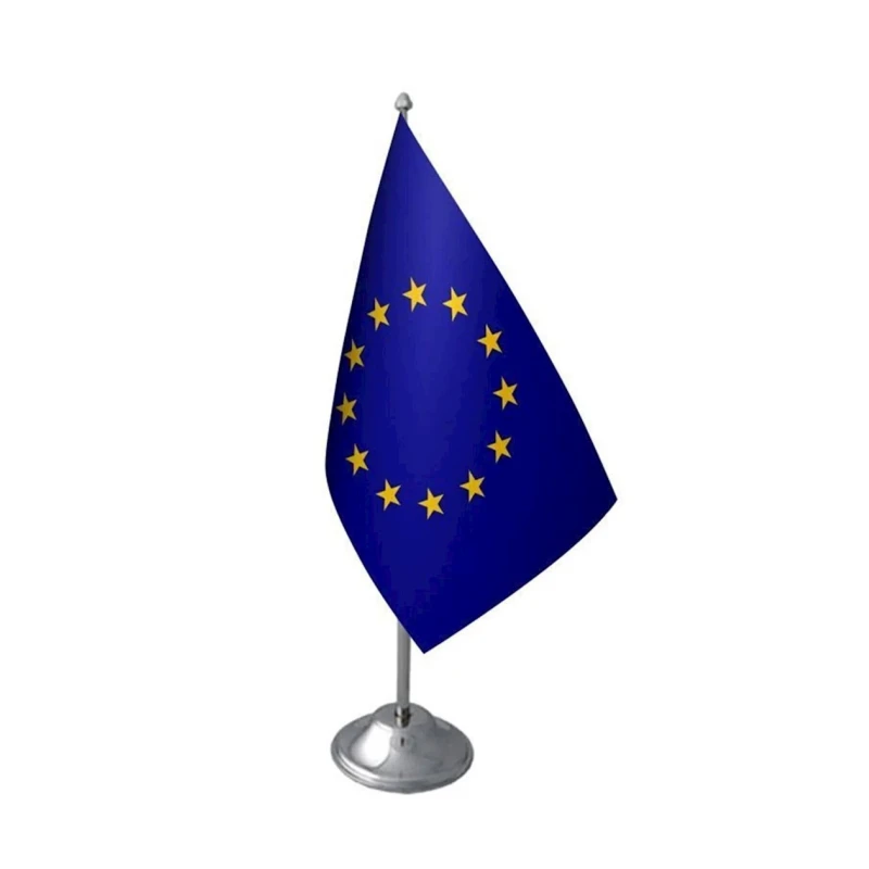 Avropa Birliyi masaüstü bayraq 0035, 30 sm, xrom