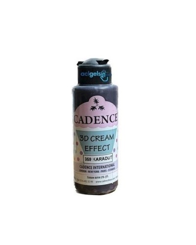 Akril boya Cadence 3D Cream Effect Paint 359, krem effekti ilə, Qara Tut, 120 ml