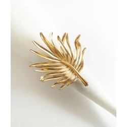 Кольцо для салфеток Hom-me Лист 102993, цинк, радиус 6 см, золотистое Кольцо для салфеток Hom-me Лист 102993, цинк, радиус 6 см, золотистое