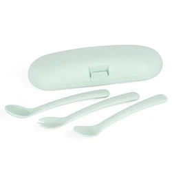 Qaşıq və çəngəl dəsti Miniland Besteckset Picneat Mint, 4 əd, polipropilen