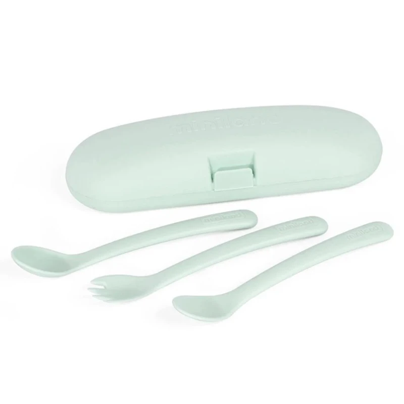 Qaşıq və çəngəl dəsti Miniland Besteckset Picneat Mint, 4 əd, polipropilen Qaşıq və çəngəl dəsti Miniland Besteckset Picneat Mint, 4 əd, polipropilen