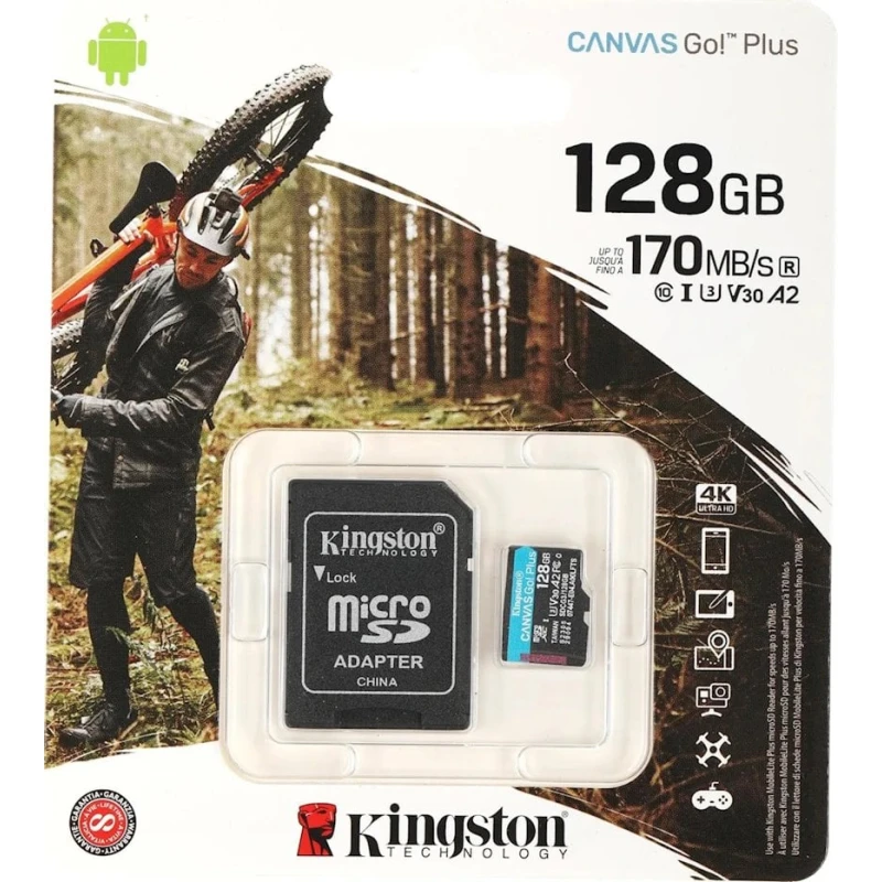 Карта памяти Kingston Canvas Go Plus 128GB microSDXC (SDCG3) Карта памяти Kingston Canvas Go Plus 128GB microSDXC (SDCG3)