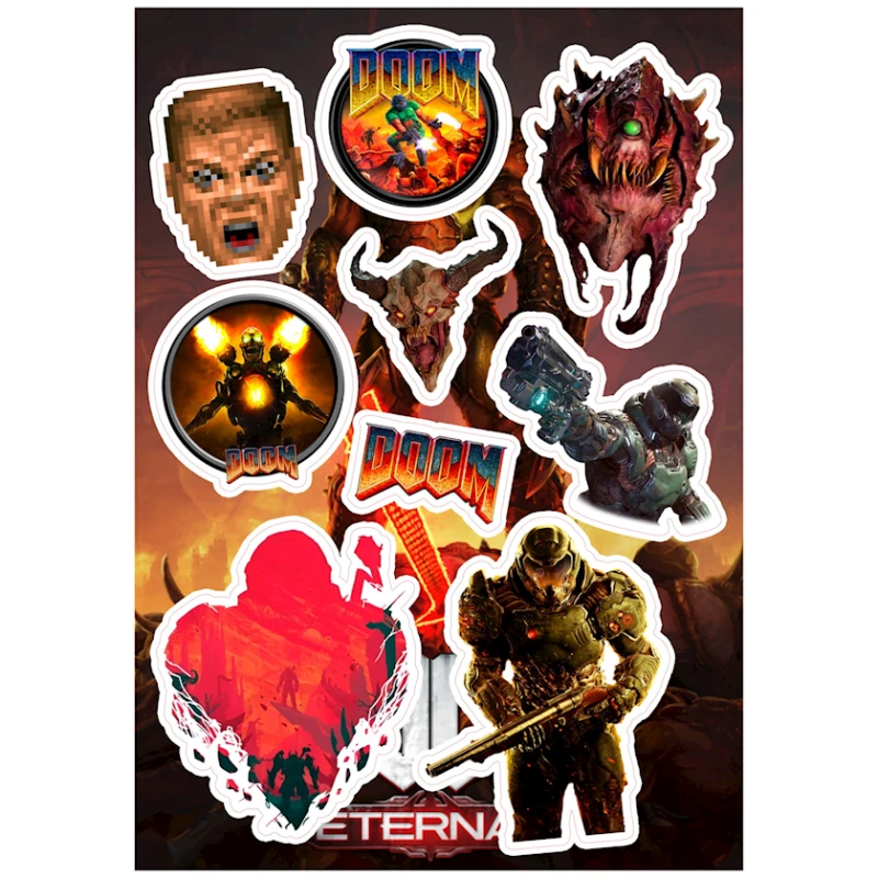 Набор наклеек Doom, 9 шт Набор наклеек Doom, 9 шт