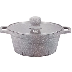 Кастрюля Elif EL71328-boz, 28 см, гранит, серая