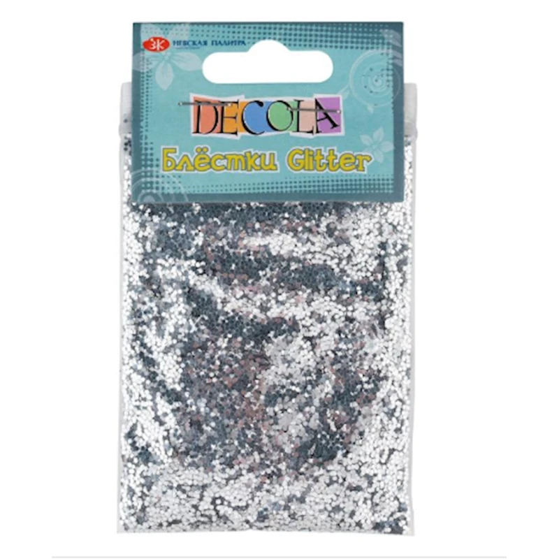Блестки декоративные Невская палитра, 1 мм, 20 г, серебристый Блестки декоративные Невская палитра, 1 мм, 20 г, серебристый