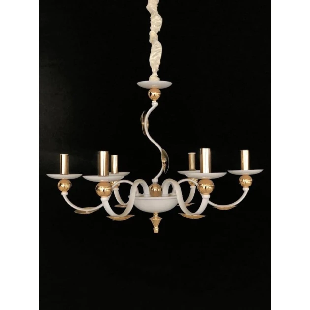 Люстра подвесная Şəms Aydınlatma 85039-6, 6xE14, белая/золотистая - 88177-6 WT