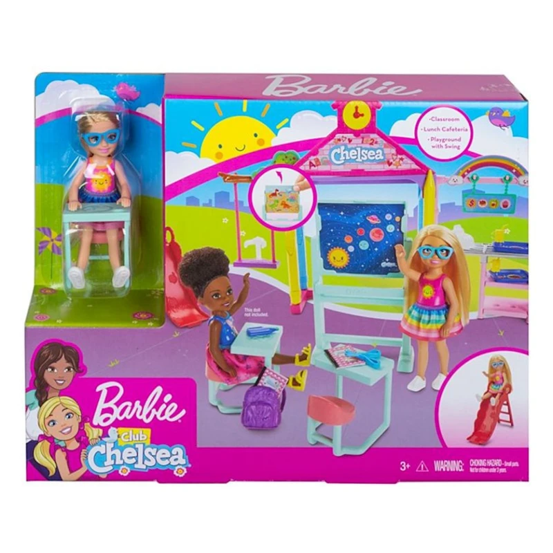 Oyun dəsti Mattel Barbie Club Chelsea School Playset GHV80, 15 sm