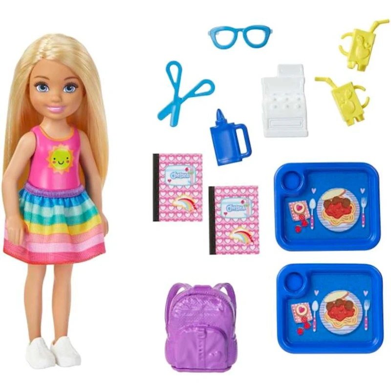 Oyun dəsti Mattel Barbie Club Chelsea School Playset GHV80, 15 sm