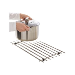 Подставка под горячее Ikea Lamplig серебристая, нержавеющая сталь, 50х28х2 см