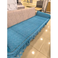 Чехол на диван MiraNova LQ-089, бархат, голубой