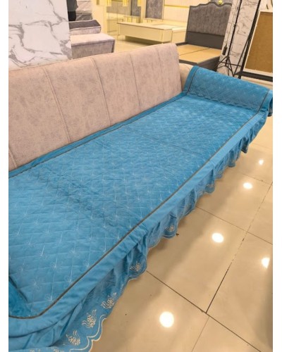 Çexol divan üçün MiraNova LQ-089, məxmər, göy