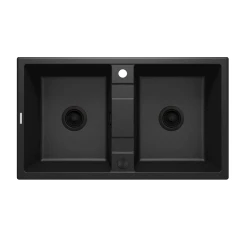 Mətbəx çanağı Deante Eridan G203, qranit, qara, 86x50x22 sm