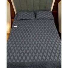 Yastıq üzlüklü dəst Luxe Cotton 000795, ikinəfərlik, örtük 240x260 sm, yastıq üzü 50x70 sm 2 əd, qara