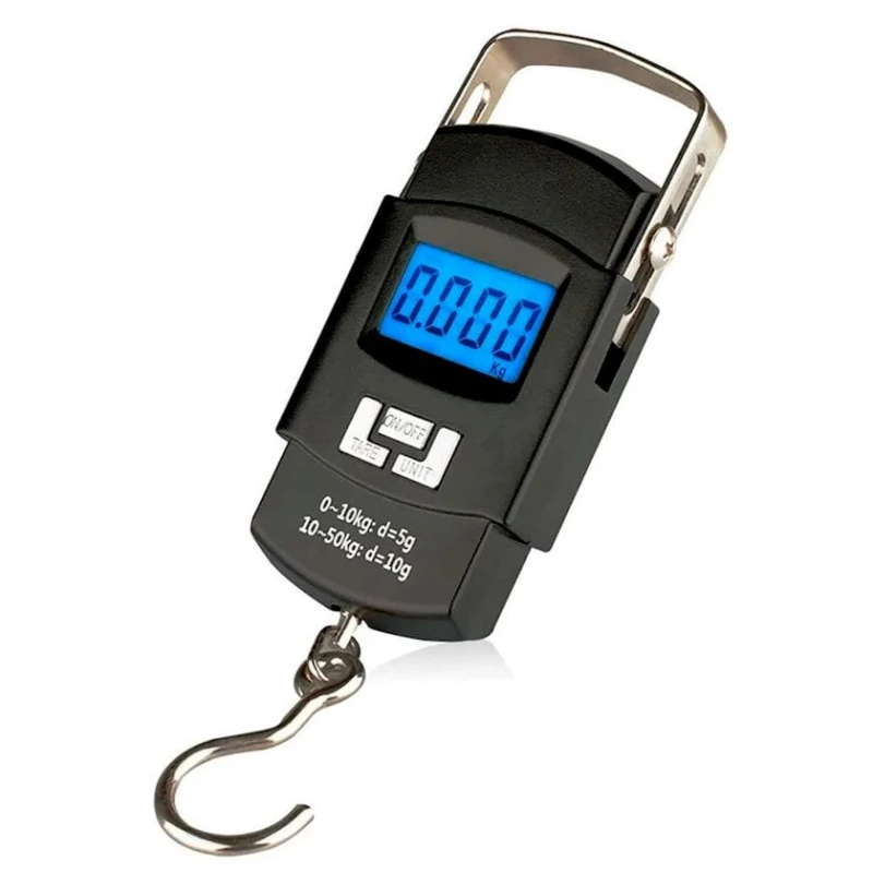 Электронный безмен, до 50 кг, пластик, черный