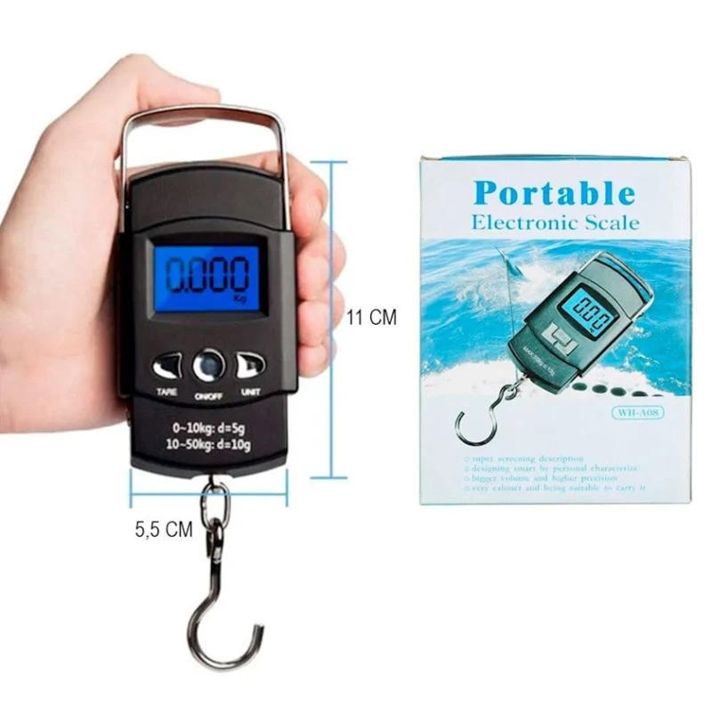 Электронный безмен, до 50 кг, пластик, черный