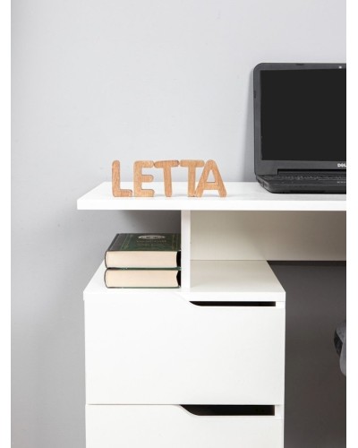 Yazı masası Letta White, 73х33х62 sm, LDSP, ağ