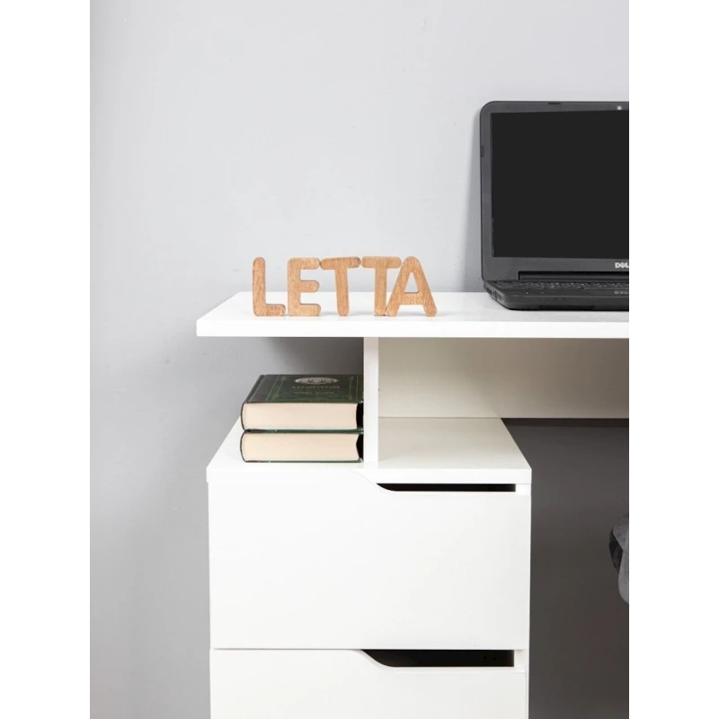 Письменный стол Letta White, 73х33х62 см, ЛДСП, белый Письменный стол Letta White, 73х33х62 см, ЛДСП, белый
