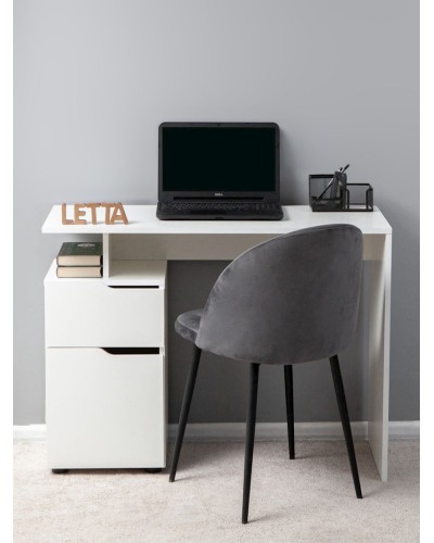 Yazı masası Letta White, 73х33х62 sm, LDSP, ağ