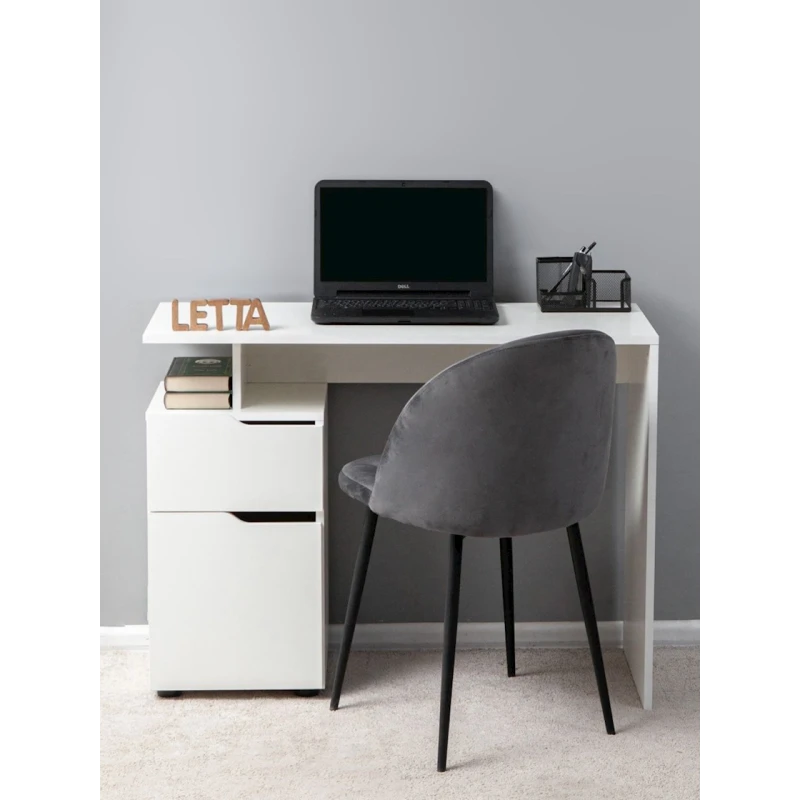 Письменный стол Letta White, 73х33х62 см, ЛДСП, белый Письменный стол Letta White, 73х33х62 см, ЛДСП, белый