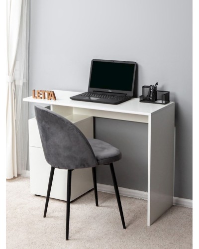 Yazı masası Letta White, 73х33х62 sm, LDSP, ağ