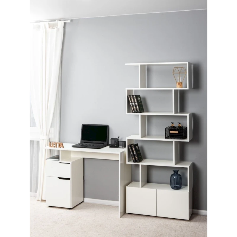 Письменный стол Letta White, 73х33х62 см, ЛДСП, белый Письменный стол Letta White, 73х33х62 см, ЛДСП, белый