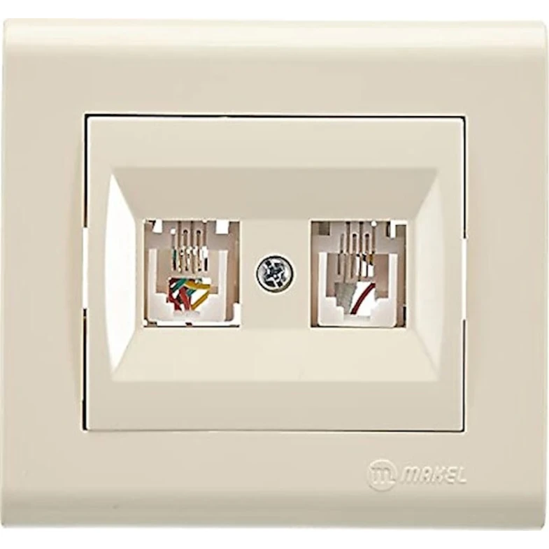 Розетка для телефона Makel, кремовый Розетка для телефона Makel, кремовый