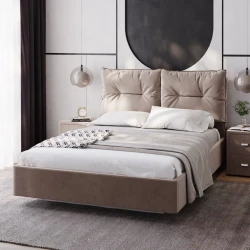 Двуспальная кровать Art_ikili_yataq (180) 42, ламинат, коричневая, 200x180x120 см