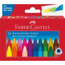 Восковые мелки Faber-Castell Triangular Wax crayons, разноцветные, воск, 24 шт