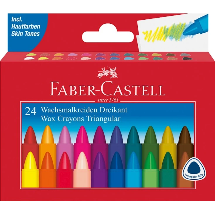 Восковые мелки Faber-Castell Triangular Wax crayons, разноцветные, воск, 24 шт Восковые мелки Faber-Castell Triangular Wax crayons, разноцветные, воск, 24 шт