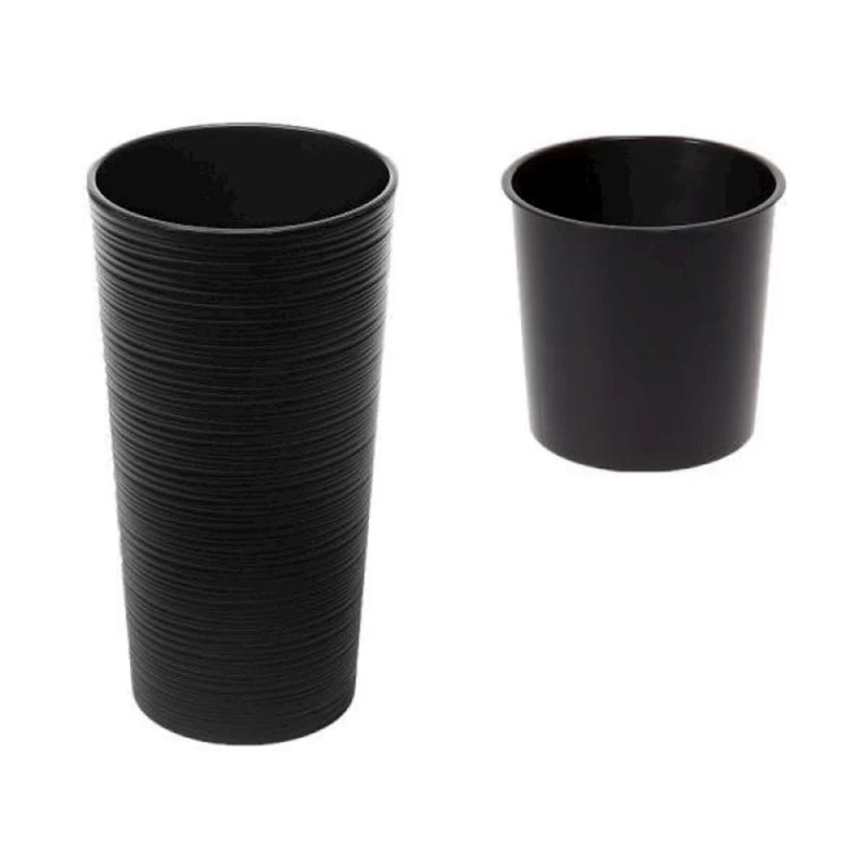 Кашпо Lamela Lilia Dluto LA725-04, пластик, черный, 190x364 мм