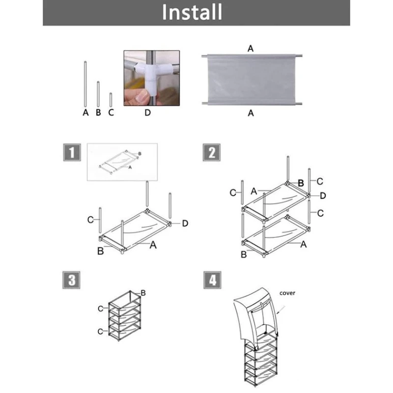 Ayaqqabı üçün orqanayzer 868-4, qara