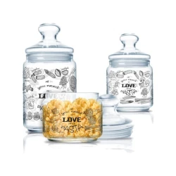 Набор банок для хранения Luminarc Love pasta 3 предмета, 1000 мл, 750 мл, 500 мл