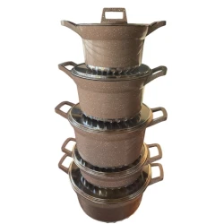 Набор кастрюль, гранит, коричневый, 10 предметов, 22/24/28/32 см