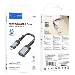 Переходник Hoco UA24 Type-C to USB Black
