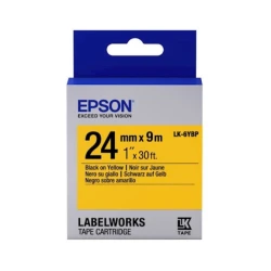 Лента Epson Label Cartridge Pastel LK-6YBP Black/Yellow