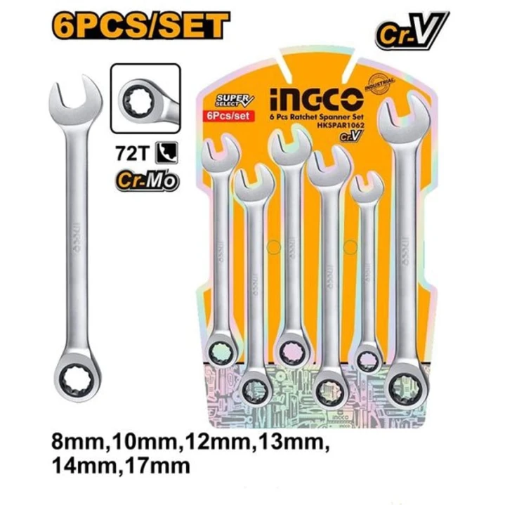 Набор комбинированных ключей Ingco HKSPAR1062, 6 шт