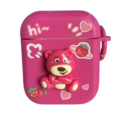 Чехол для наушников Apple Airpods 2 Pink Bear