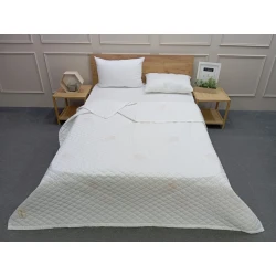 Pled-örtük Hanzade SHA-00006385, satin, ağ, bir yarım, 160x230 sm