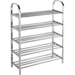 Подставка для обуви raf_999, 5 яруса, 100x80 см, серебристая Подставка для обуви raf_999, 5 яруса, 100x80 см, серебристая