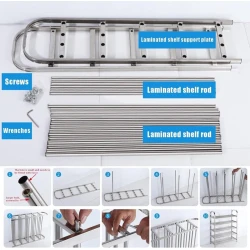Подставка для обуви raf_999, 5 яруса, 100x80 см, серебристая Подставка для обуви raf_999, 5 яруса, 100x80 см, серебристая