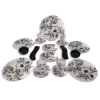 Səhər yeməyi dəsti Keramika Patterned Flowers, 4 nəfərlik, 19 əşya, ağ/qara Səhər yeməyi dəsti Keramika Patterned Flowers, 4 nəfərlik, 19 əşya, ağ/qara
