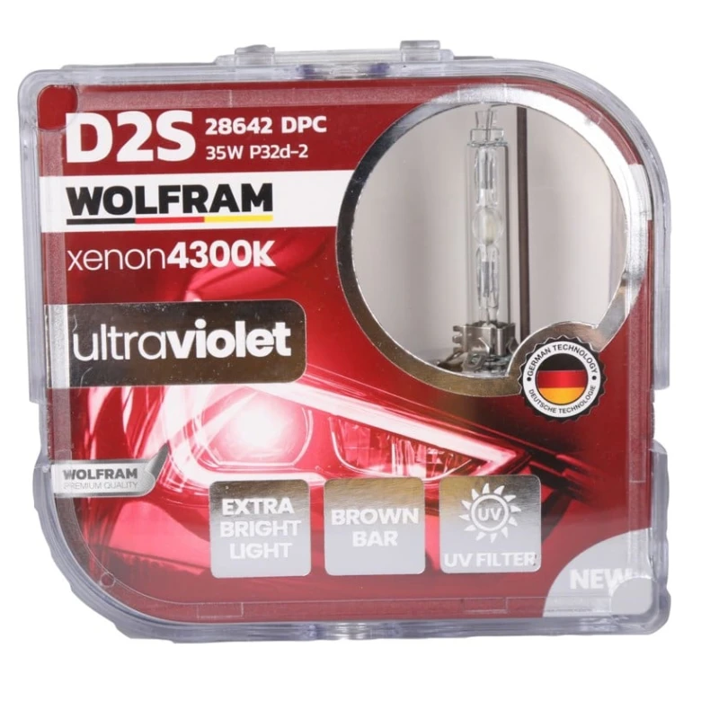 Avtomobil faraları üçün ksenon lampa Wolfram D2S, UV filtr, 4300K, 35 Vt, 2 əd Avtomobil faraları üçün ksenon lampa Wolfram D2S, UV filtr, 4300K, 35 Vt, 2 əd