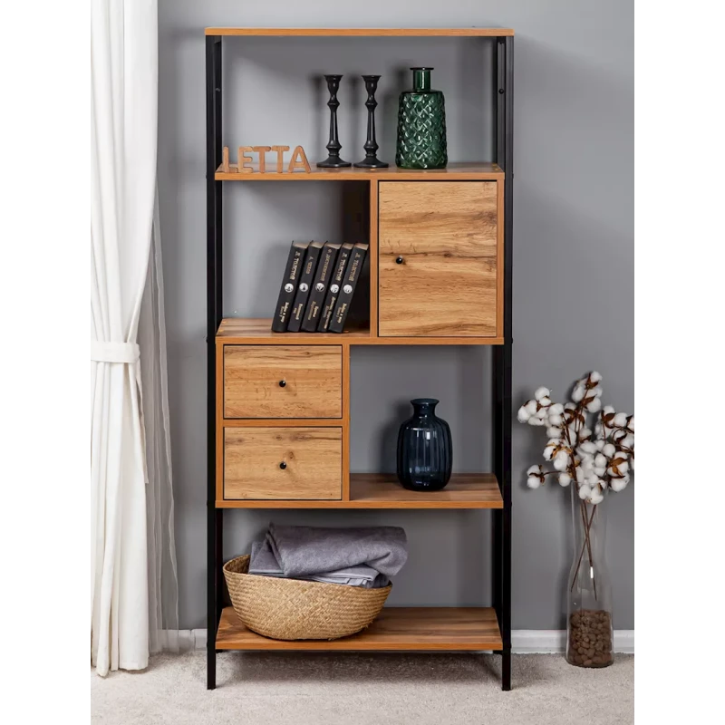 Стеллаж 28x71x153 см, ЛДСП, коричневый