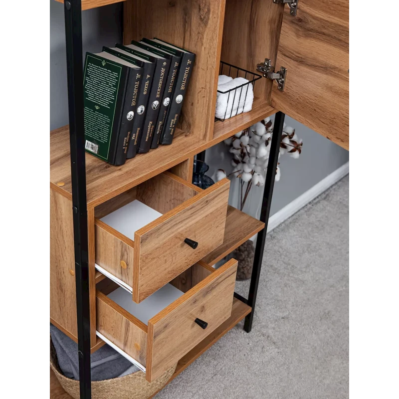 Стеллаж 28x71x153 см, ЛДСП, коричневый